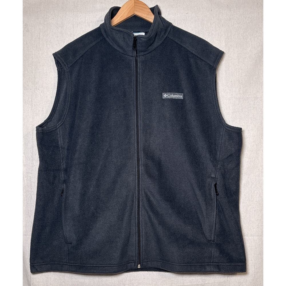 Columbia Steens Mountain 2.0 Fleece Vest Men's XL Dark Gray Full‎ Zip Hiking